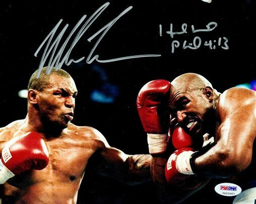 * MIKE TYSON & EVANDER HOLYFIELD SIGNED PHOTO 8X10 RP AUTOGRAPHED BOXING LEGENDS