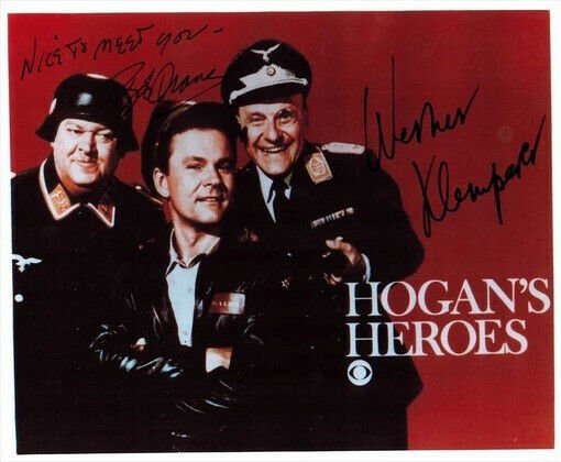 HOGANS HEROES CAST SIGNED PHOTO 8X10 RP AUTOGRAPHED BOB CRANE WERNER KLEMPERER