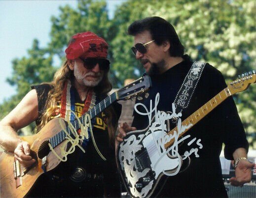 WILLIE NELSON WAYLON JENNINGS SIGNED PHOTO 8X10 RP AUTOGRAPHED COUNTRY LEGENDS