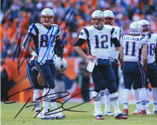 * ROB GRONKOWSKI TOM BRADY SIGNED PHOTO 8X10 RP AUTOGRAPHED NEW ENGLAND PATRIOTS