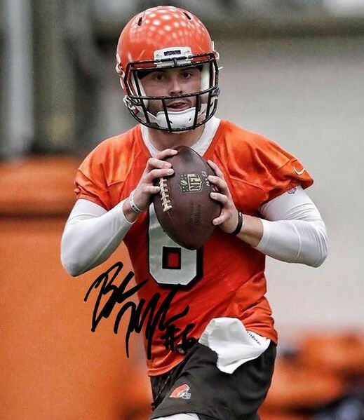 BAKER MAYFIELD SIGNED PHOTO 8X10 RP AUTO AUTOGRAPHED CLEVELAND BROWNS ROOKIE