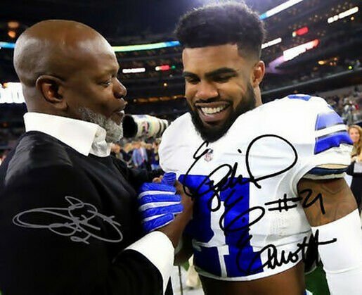 EZEKIEL ELLIOTT EMMITT SMITH SIGNED PHOTO 8X10 RP AUTOGRAPHED DALLAS COWBOYS