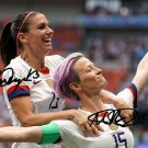 * ALEX MORGAN MEGAN RAPINOE SIGNED PHOTO 8X10 RP AUTOGRAPHED WORLD CUP CHAMPS !