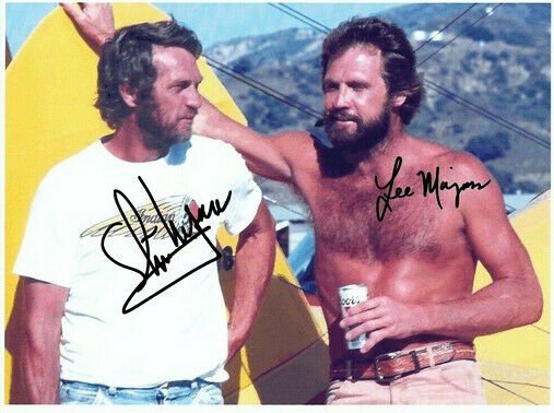 LEE MAJORS & STEVE MCQUEEN SIGNED PHOTO 8X10 RP AUTOGRAPHED PICTURE