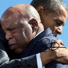 BARACK OBAMA & JOHN LEWIS SIGNED PHOTO 8X10 RP AUTOGRAPHED PICTURE