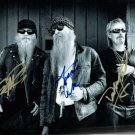 ZZ TOP BAND SIGNED PHOTO 8X10 RP AUTOGRAPHED ALL MEMBERS * DUSTY HILL