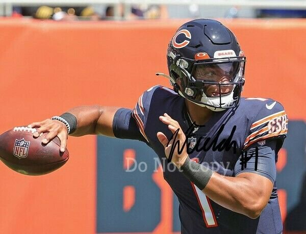 JUSTIN FIELDS SIGNED PHOTO 8X10 RP AUTO AUTOGRAPHED CHICAGO BEARS !