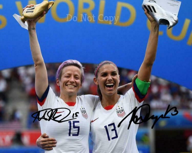 Alex Morgan Megan Rapinoe Signed Photo 8x10 Rp Autographed Usa Womens Soccer 