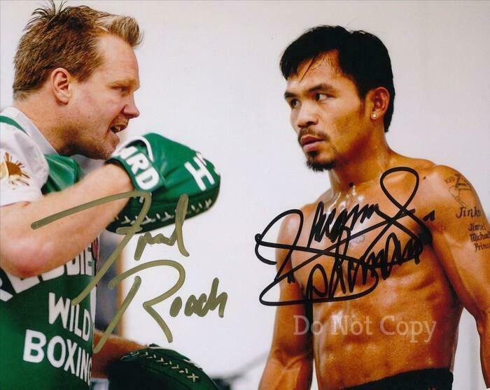 MANNY PACQUIAO & FREDDIE ROACH SIGNED PHOTO 8X10 RP AUTOGRAPHED PICTURE