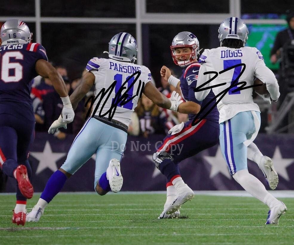 TREVON DIGGS MICAH PARSONS SIGNED PHOTO 8X10 RP AUTOGRAPHED PICTURE COWBOYS