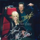 DOLLY PARTON BLAKE SHELTON SIGNED PHOTO 8X10 RP AUTOGRAPHED PICTURE COUNTRY