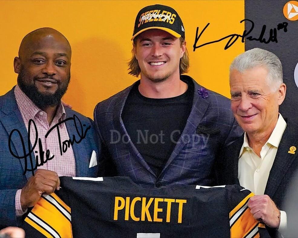 MIKE TOMLIN & KENNY PICKETT SIGNED PHOTO 8X10 RP AUTOGRAPHED PICTURE STEELERS