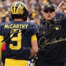 JJ MCCARTHY & JIM HARBAUGH SIGNED PHOTO 8X10 RP AUTOGRAPHED PICTURE  J. J.