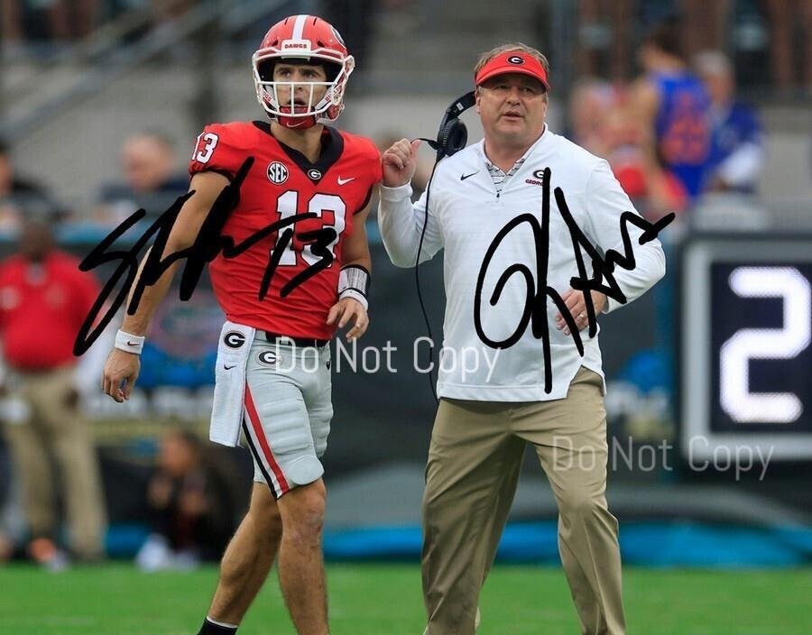 KIRBY SMART STETSON SIGNED PHOTO 8X10 RP AUTOGRAPHED PICTURE *