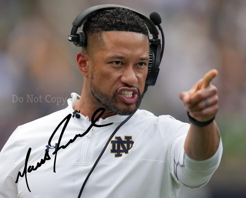 MARCUS FREEMAN SIGNED PHOTO 8X10 RP AUTOGRAPHED PICTURE NOTRE DAME COACH