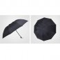 Unisex Double Compact Travel Umbrella 10 Ribs Windproof Sun Rain Canopy Auto Open Close Black