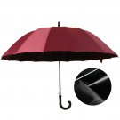 16 Rib Solid Color Compact Travel Umbrella Sun Rain Windproof Canopy Auto Open Jujube red