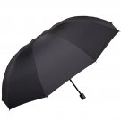 Unisex Double Compact Travel Umbrella 10 Ribs Windproof Sun Rain Canopy Auto Open Close black