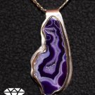 Free-form purple druzy onyx set in a handcrafted fine silver pendant