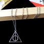 FOR Harry Potter Necklace, Triangle Round Pendant, Vintage Charm Pendant Light silver