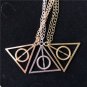 FOR Harry Potter Necklace, Triangle Round Pendant, Vintage Charm Pendant Light silver