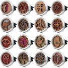 Wooden Pattern Car Air Freshener Essential Diffuser Locket Stainless Steel