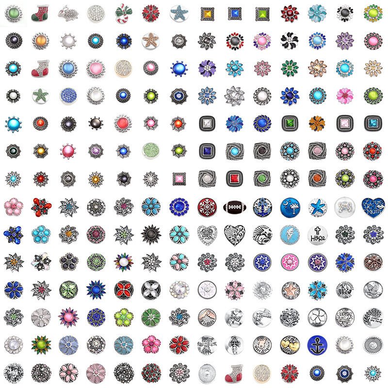Wholesale 18mm Snaps Button Mix Rhinestone Chunk Style Diy Ginger Snaps Jewelry