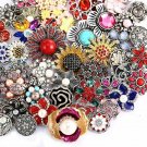 10pcs/lot Wholsale 18mm Mixed Styles Snap Buttons Fit Bracelet Bangles Necklace