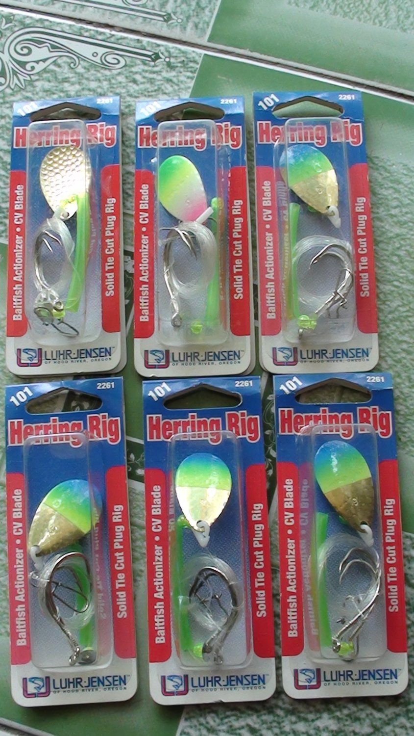 LOT OF 6 HERRING RIG LUHR JENSEN BAIT NEW FISHING ACTIONIZER CV BLADE