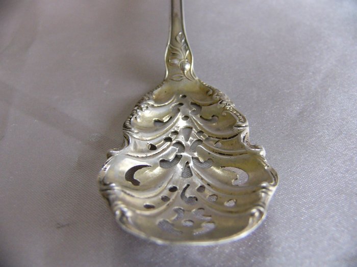 Baird North Sterling Floral Pierced Olive Spoon Art Nouveau 1903