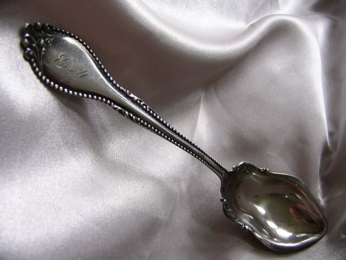 PROVENCE Sterling SUGAR JELLY SPOON by LUNT 1896 Beaded A.F. TOWLE & SONS