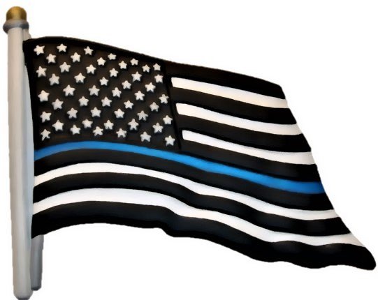 Police Flag | Refrigerator Magnet | Hand-Painted Gifts | Decor