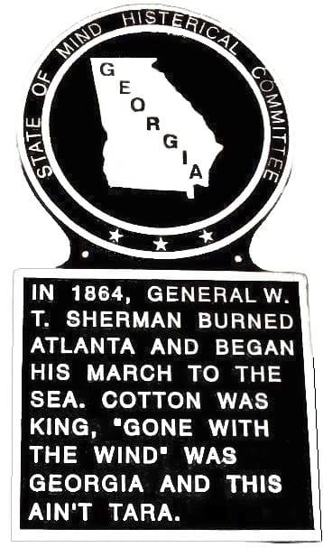 Georgia State Histerical Marker Large Hand Painted Plaque USA