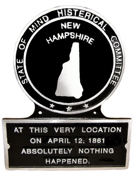NH State Histerical Marker Small Hand Painted Plaque USA