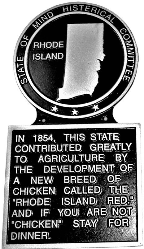 Rhode Island State Histerical Marker Large Hand Painted Plaque USA