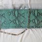 Clutch Purse Chain Snake Skin Pattern Evening Party Purse Green and Black Color