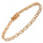 Cubic Zirconia Tennis Bracelet XO 14K/925 Plated Silver