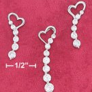 Sterling Silver Rhodium Plated Heart w/Journey CZ Earrings & Pendant