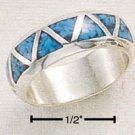 Sterling Silver Turquoise Wedding Band