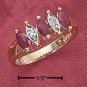 Sterling Silver Vermeil Ring Marquise Rubies Illusion Setting
