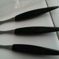 Three corn holders stainless steel with black plastic handles, made in Japan