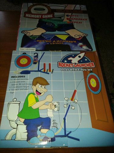 Toilet Rocket Launcher & Memory Game LOT 2 Play While You Sit Novelty Gag Gift