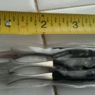 Three 3 corn holders Stainless steel with Black plastic handles, made in Japan