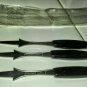 Three 3 corn holders Stainless steel with Black plastic handles, made in Japan