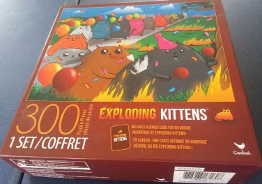 Exploding Kittens Time to Pawty 300 Piece Jigsaw Puzzle Complete