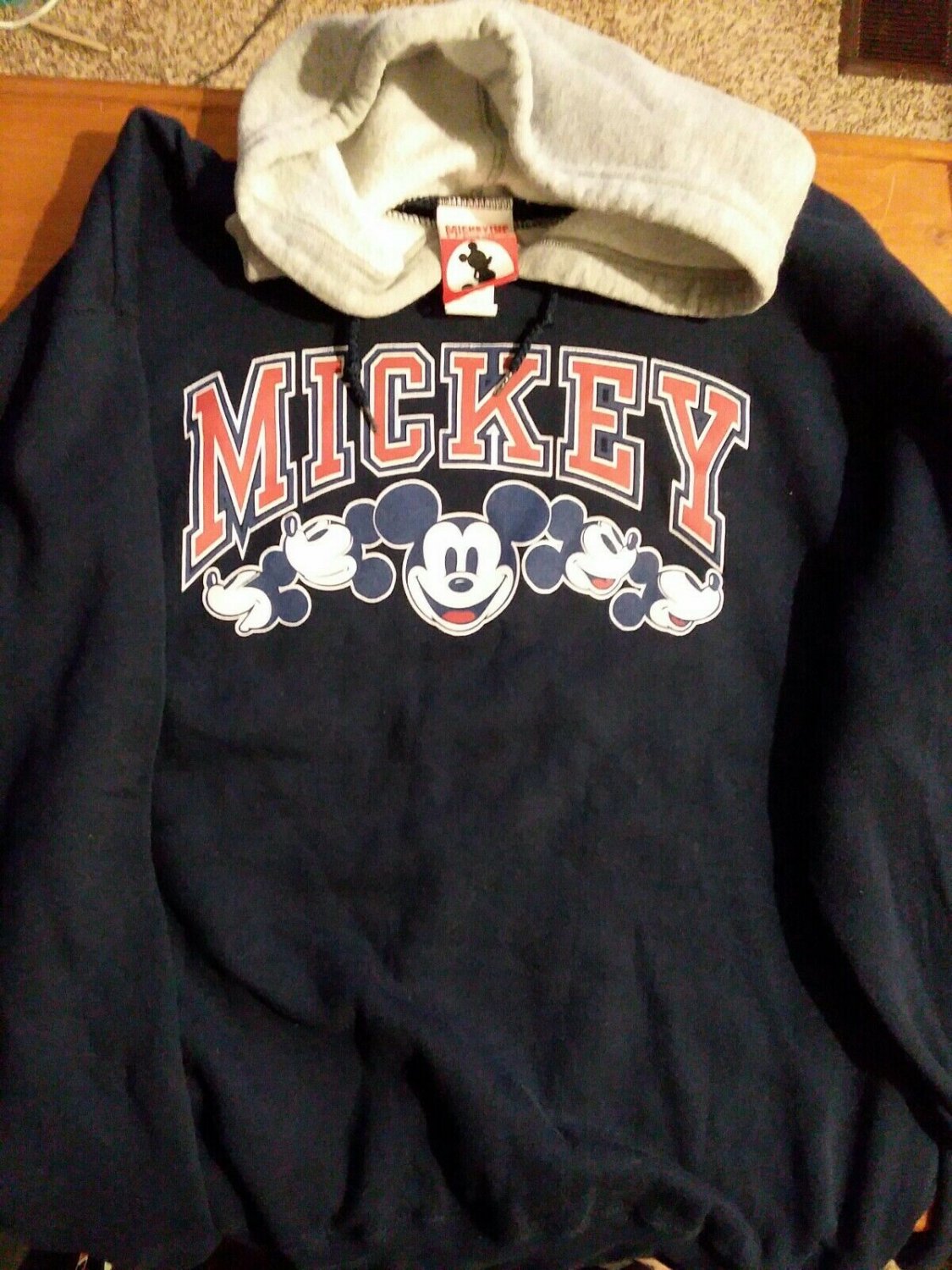 Vintage Mickey Mouse Sweatshirt Hoodie Blue Size Medium 90s The Walt ...