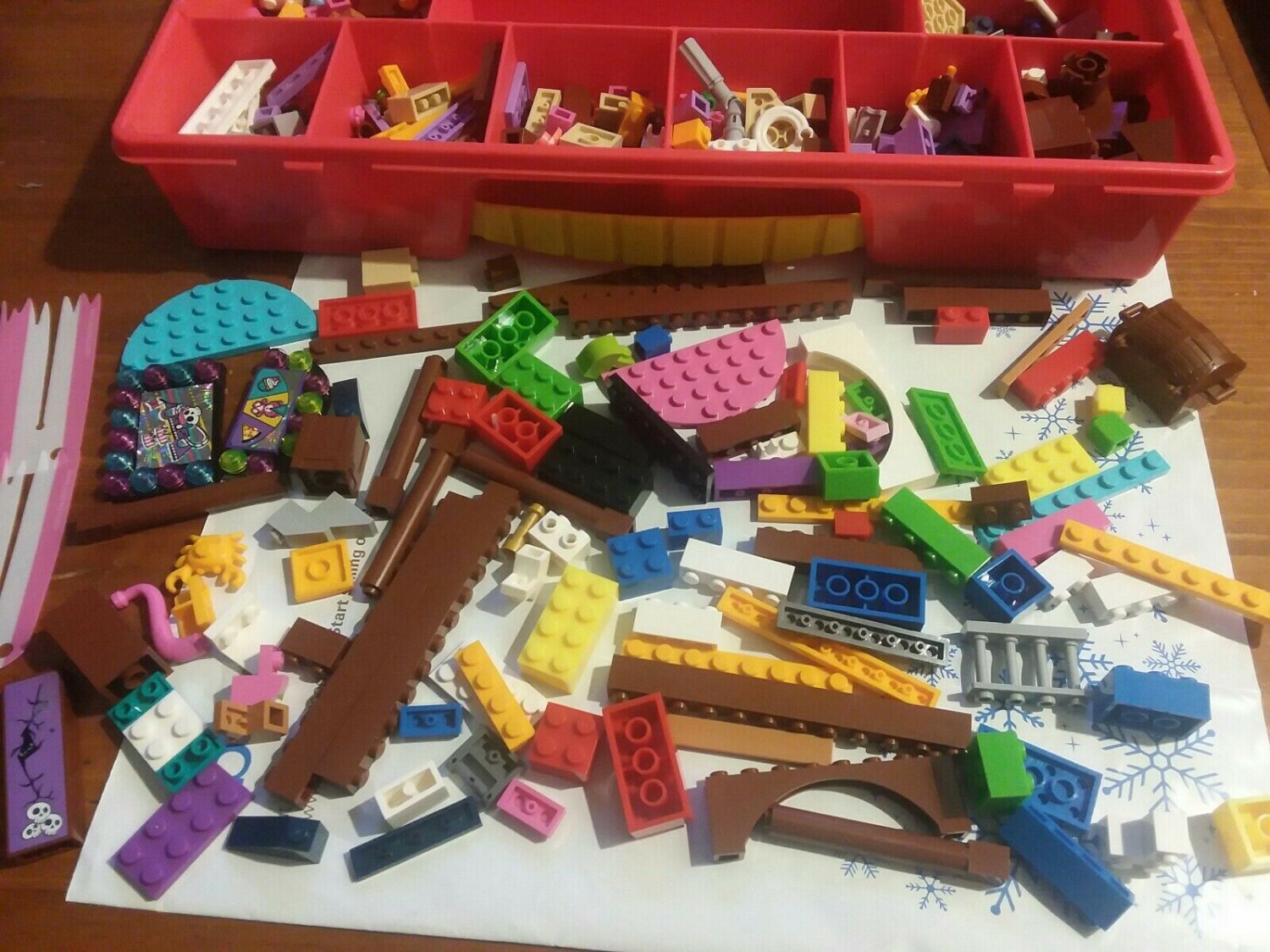 Lego Case Separate Compartments w/400+ Legos Pieces Parts Bricks