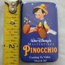 WALT DISNEY MASTERPIECE PINOCCHIO COMING TO VIDEO COLLECTABLE PIN BADGE