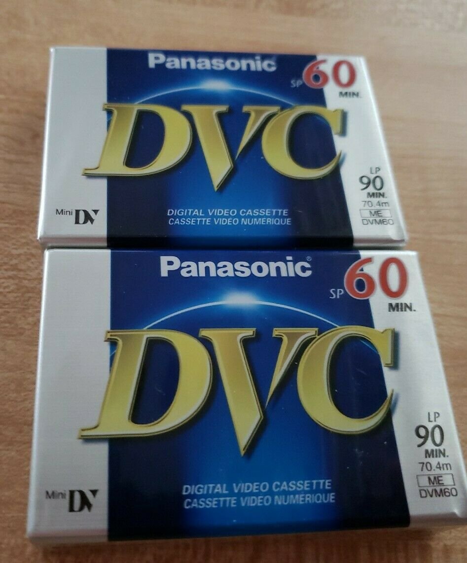 Panasonic DVC Mini DV SP 60 LP 90 Lot 2 Digital Video Cassette NEW Sealed