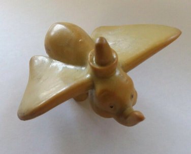 RARE Plastic Brown Vintage Dumbo Figure Walt Disney Productions Elephant